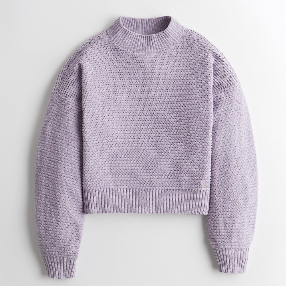 Hollister Lavender Chenille Mockneck Sweater